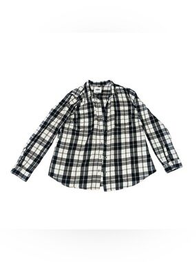 Black White Plaid Button Up Shirt Old Navy